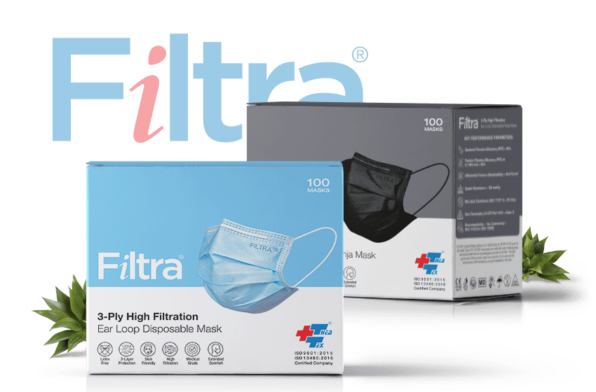 Packaging created for Filtra Masks