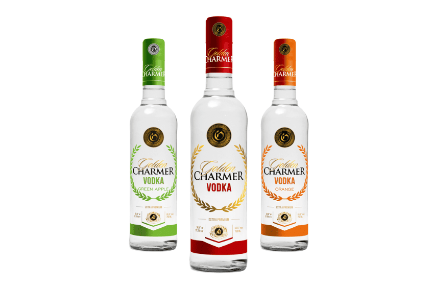 Bottle Label for Golden Charmer Vodka